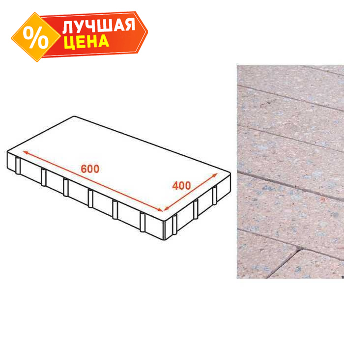 Плита тротуарная Готика Granite FINO, Павловское 600x400x80 мм