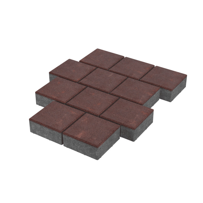 Тротуарная плитка Stellard Квадрат 200х200х60 мм Бордовый