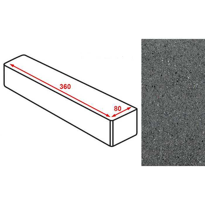 Плитка тротуарная Готика Granite FERRO, ригель, Исетский 360x80x80 мм