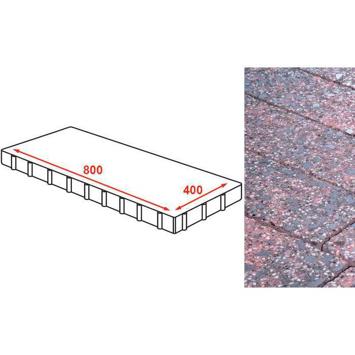 Плита тротуарная Готика Granite FINERRO, Дымовский 800x400x80 мм