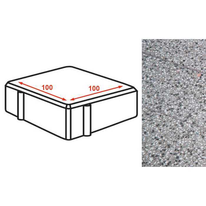 Плита тротуарная Готика Granite FINERRO, квадрат, Белла Уайт 100x100x80 мм